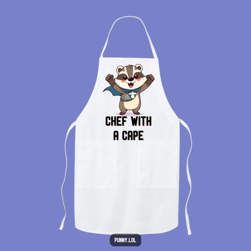 Funny Badger Superhero Apron: Cook with Triumphant Heroic Style, Great Funny Gift