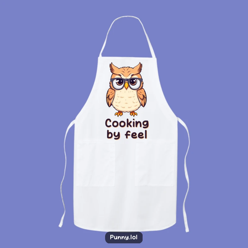 Funny Confused Owl Apron: Cook with Wacky Wisdom