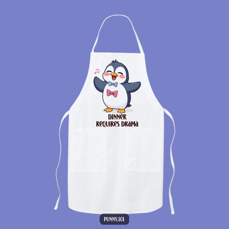 Funny Penguin Opera Apron: Cook with Dramatic Performance Art, Great Funny Gift