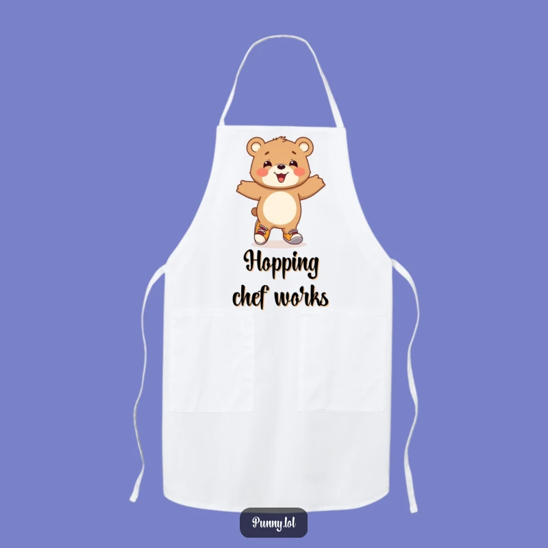 Funny Bear Cub Kitchen Apron: Cook with Hoppy Joy and Style