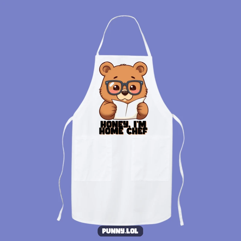 Funny Bear Scholar Apron: Culinary Genius Bear, Perfect Funny Gift