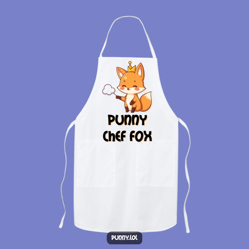 Funny Fox Crown Apron - Royal Pun Cloud Chef Gift for Witty Cooks