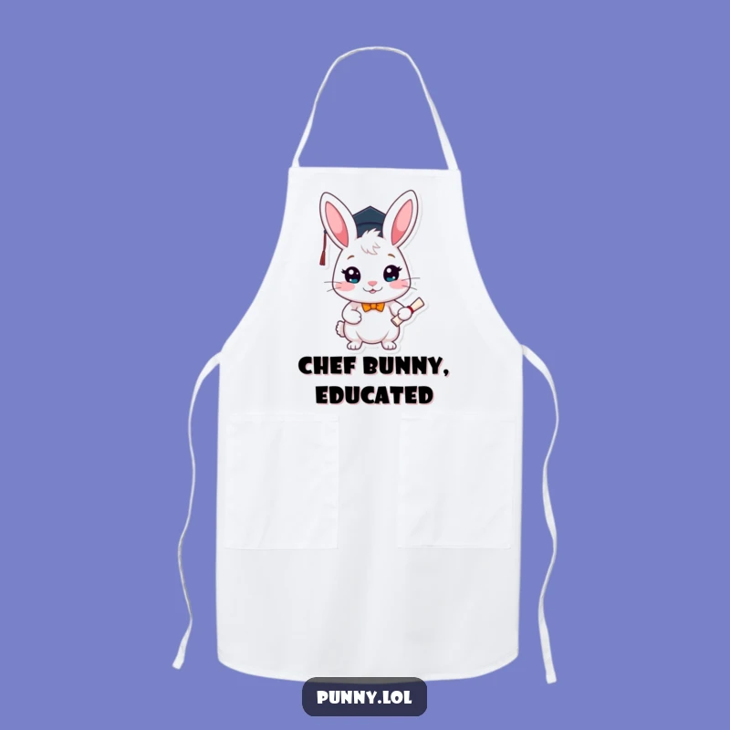 Funny Graduation Rabbit Apron: Chef Scholar Kitchen Fun, Perfect Funny Gift