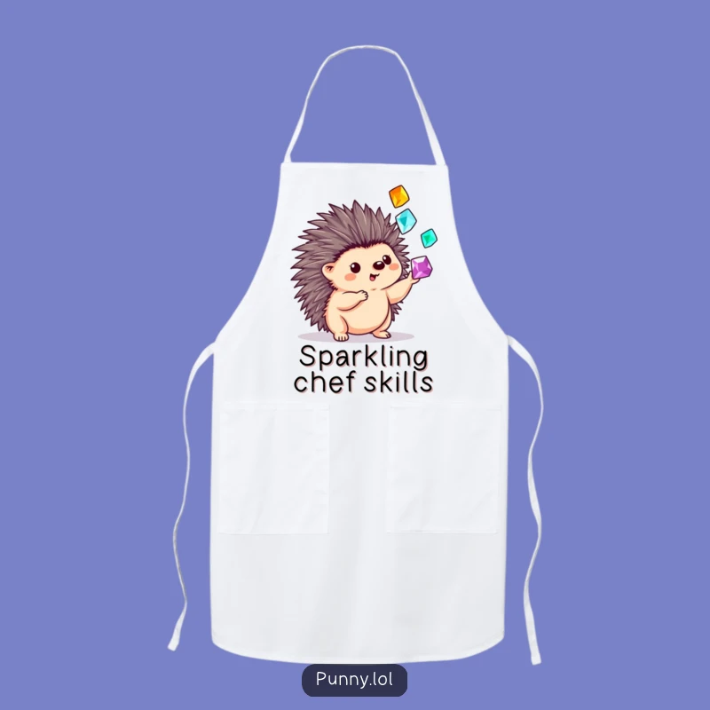 Funny Hedgehog Gem Juggler Apron: Kitchen Treasure Keeper, Perfect Funny Gift