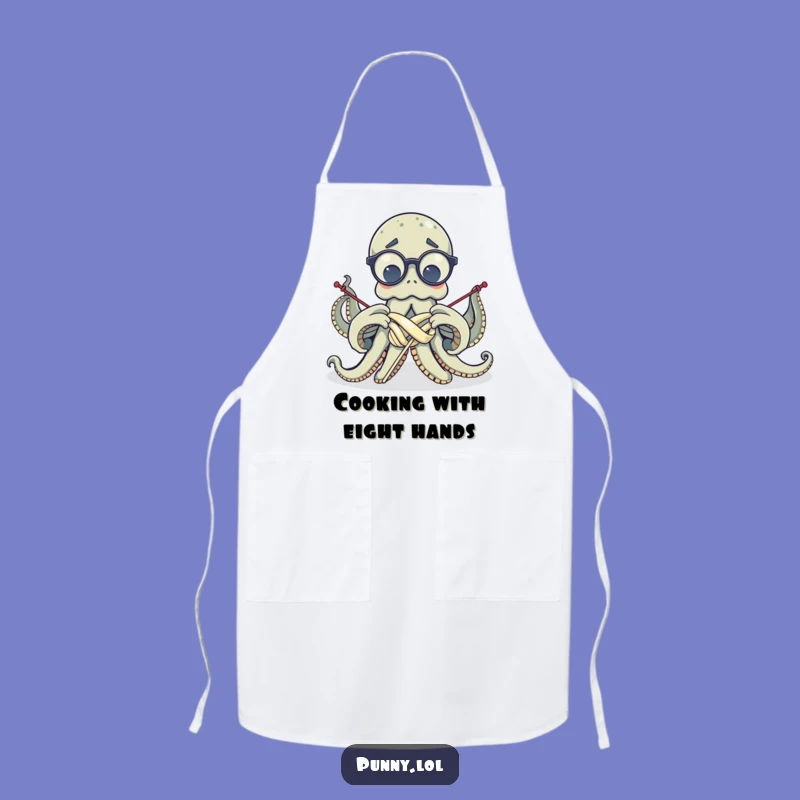 Funny Octopus Knitting Apron - Cephalopod Craft Kitchen Gift