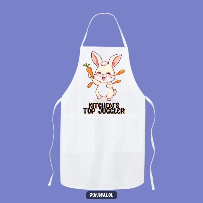 Funny Playful Rabbit Juggling Apron - Cook with Playful Focus