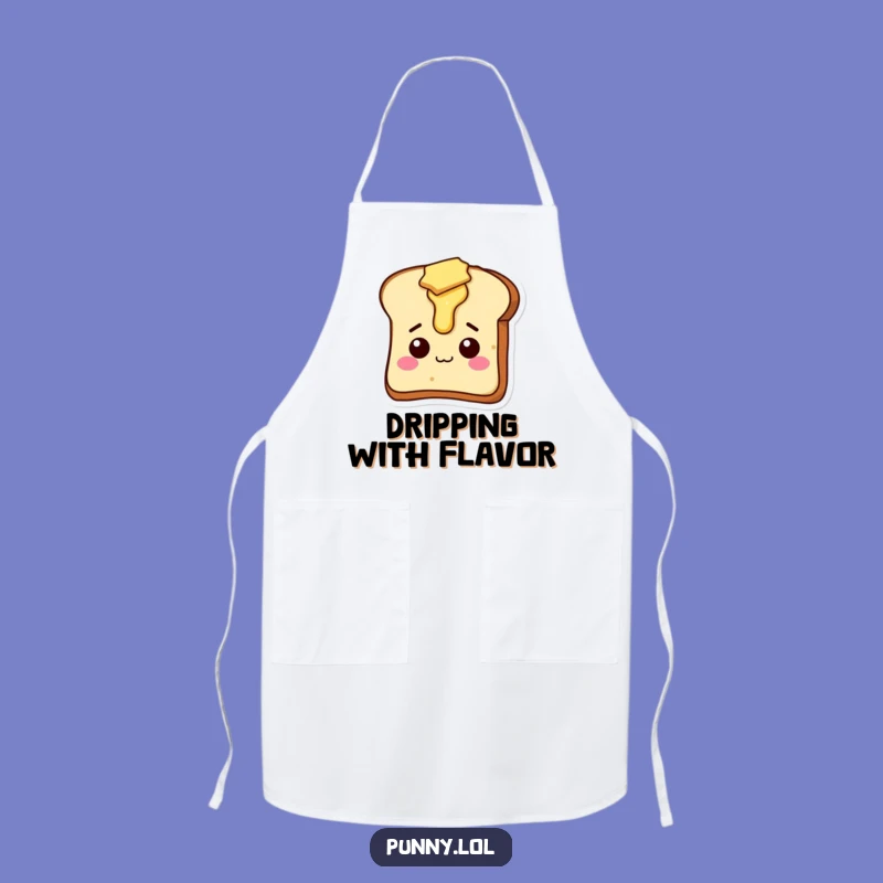 Funny Toast Apron - Silly Butter Slice Chef Character