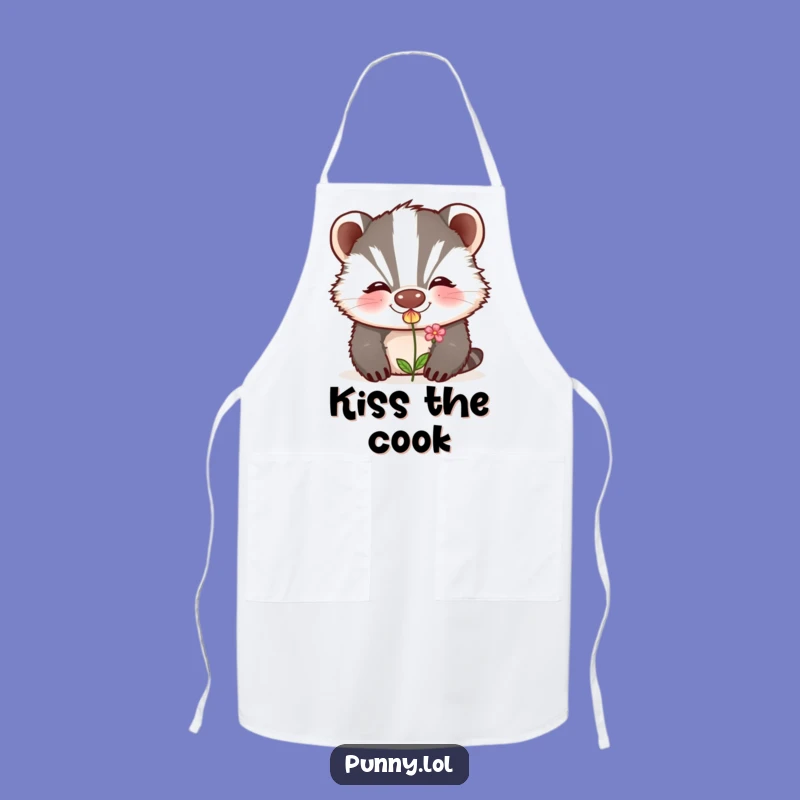 Funny Badger Apron: Grinning Kisser for Kitchen Romance and Laughter