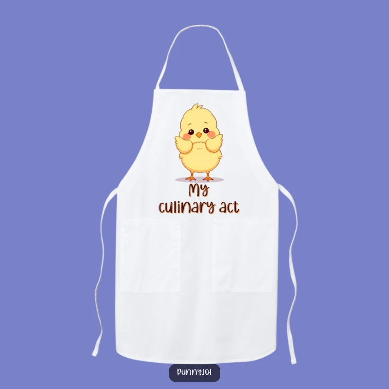 Funny Chick Bow Apron: Cook Up Applause with This Fluffy Performer
