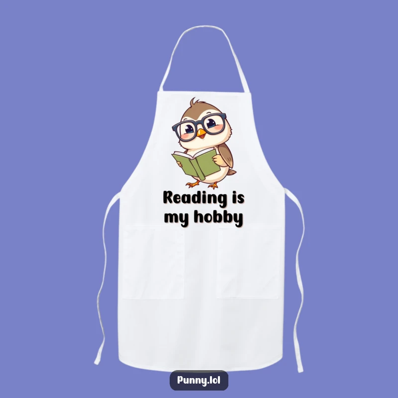 Funny Chickadee Apron: Giggling Chef Bird with Glasses for Kitchen Laughter