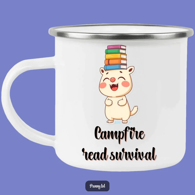 Funny Camping Mug: Creature Book Balance - Outdoor Laughs, Great Gift