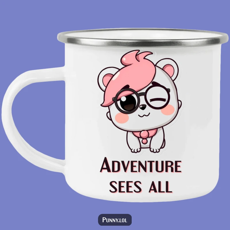 Funny Camping Mug: Monocle Character - Dapper Sips Outdoors, Great Gift