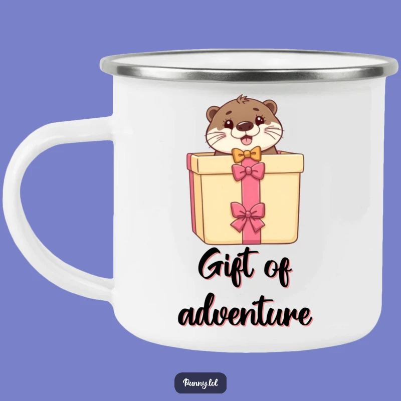 Adventure-Ready Funny Otter Bow Tie Gift Box Camping Mug: Sip in Style