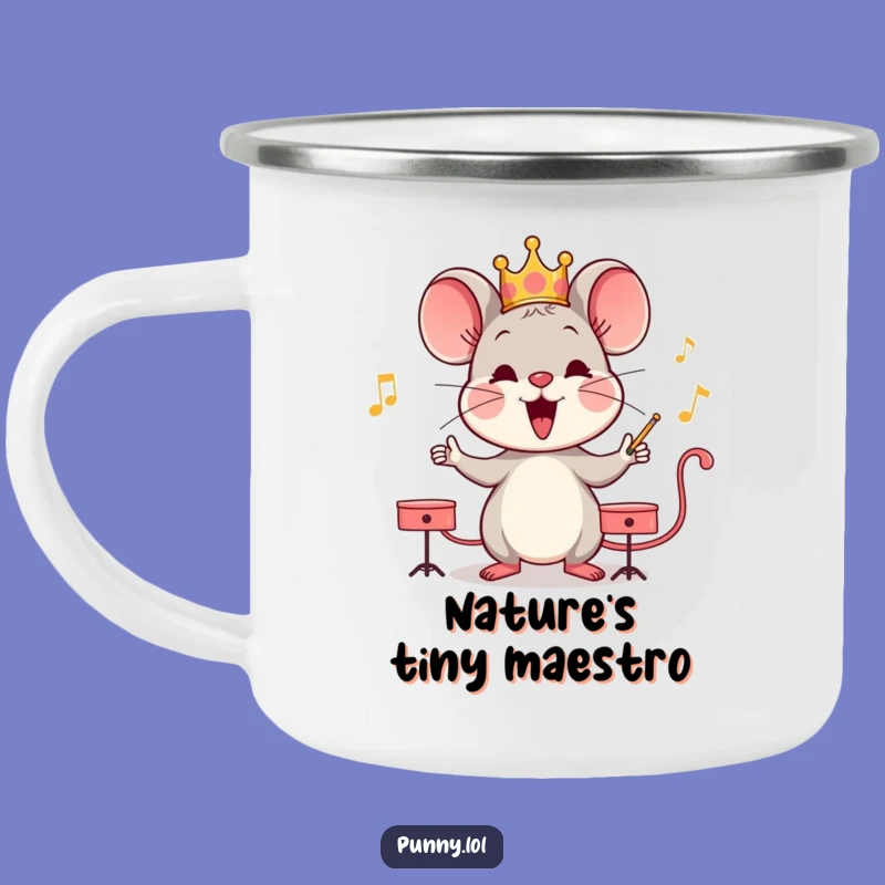 Durable Funny Mouse Conductor Camping Mug: Adventure & Music Gift