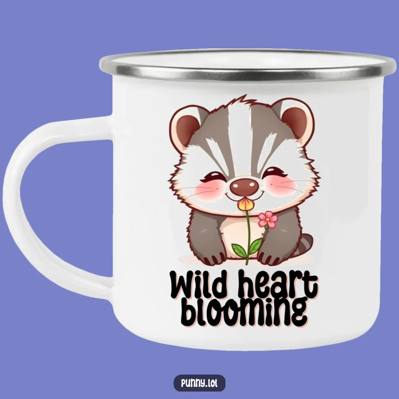 Funny Badger Camping Mug: Grinning Kiss for Outdoor Romance