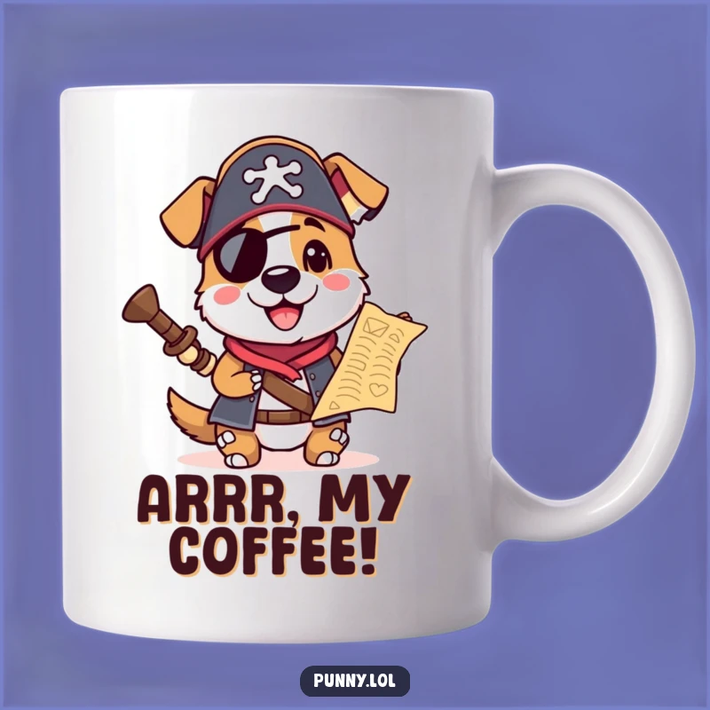 Funny Pirate Dog Mug: Arrr-gyle Humor for Treasure Hunters