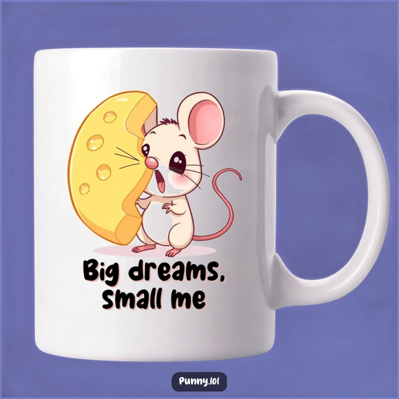 Funny Surprised Mouse Cheese Wheel Mug - Hilarious Cartoon Gift Idea