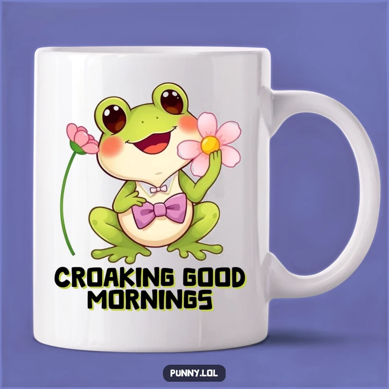 Funny Frog Bowtie Mug - Singing Amphibian Gift for Music Lovers