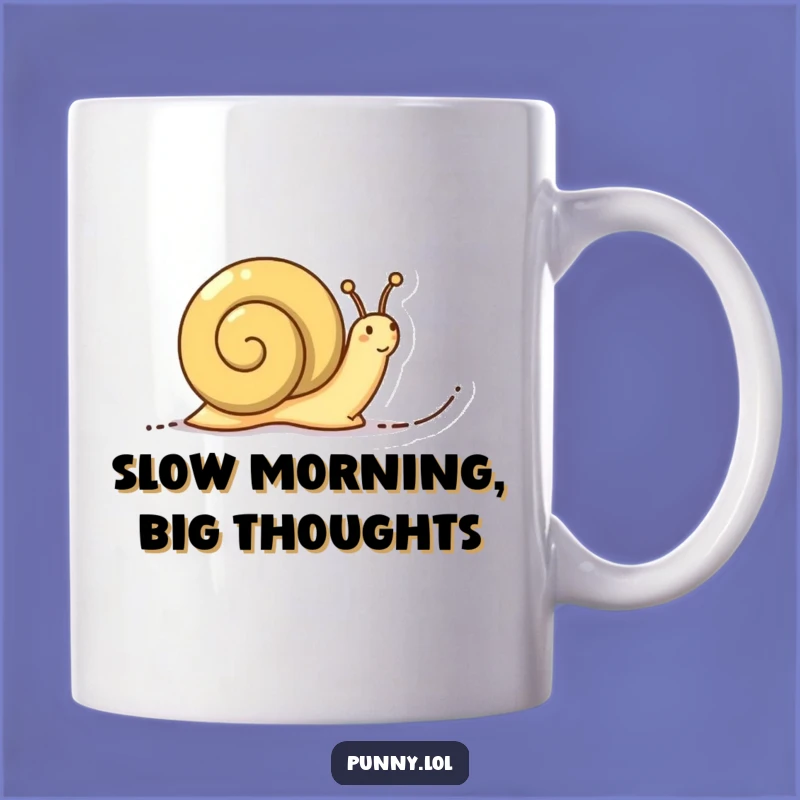 Funny Determined Snail Mug: Word Trail Progress, a hilarious gift for slow achievers.