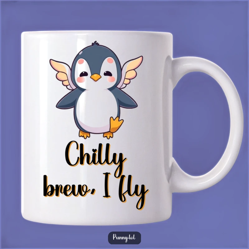 Funny Flying Penguin Mug: Hilarious Attempt for Daily Laughs