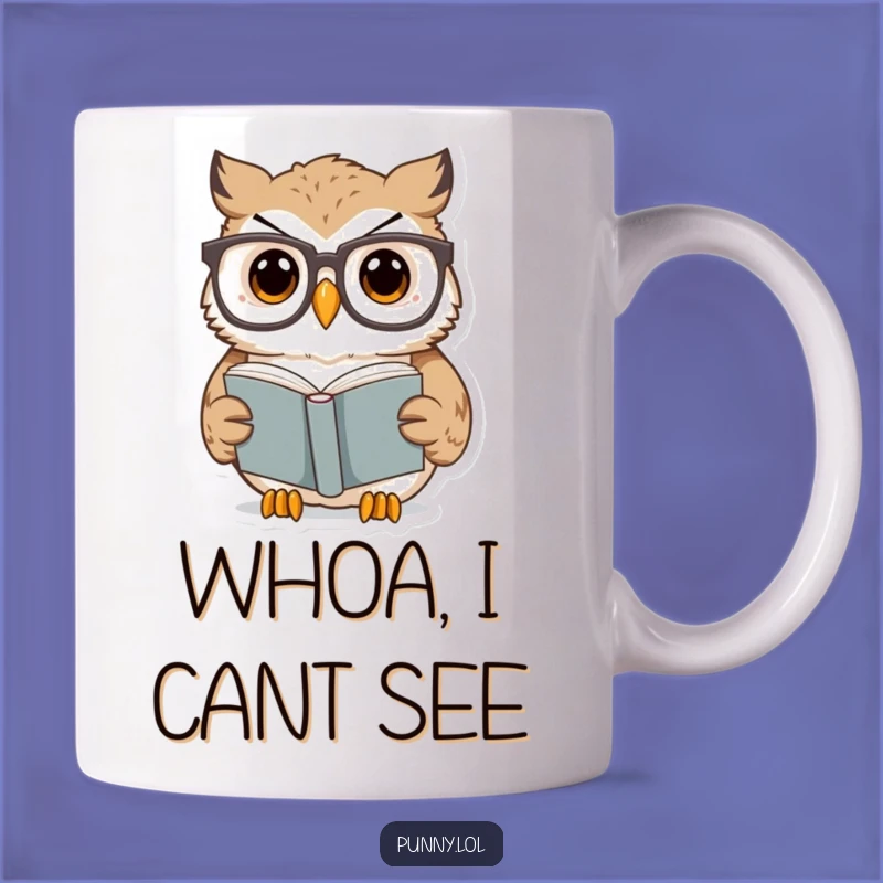 Funny Owl Reading Glasses Mug: Unexpected Wisdom! A Hilarious Funny Gift for Bookworms.