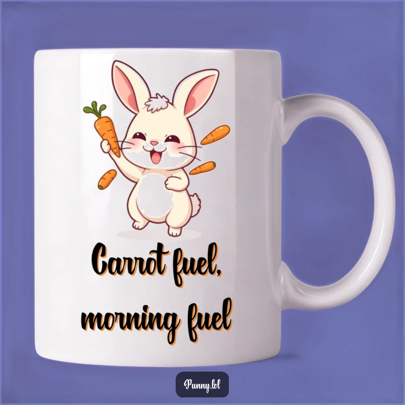 Funny Playful Rabbit Juggling Carrots Mug - Hilarious Gardener Gift Idea