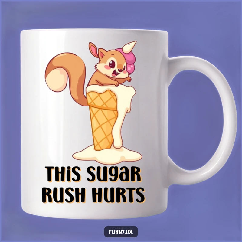 Funny Squirrel Ice Cream Mug: Sweet Determination! A Hilarious Funny Gift for Adventurers.