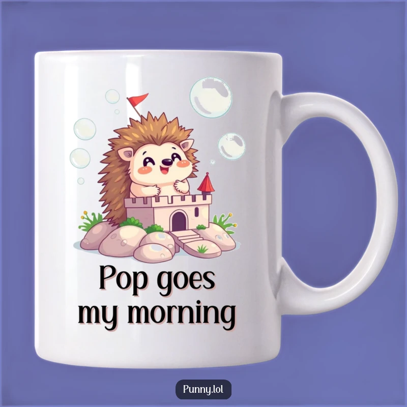 Funny Hedgehog Bubble Castle Mug: Whimsical Animal Art Gift for Joyful Mornings