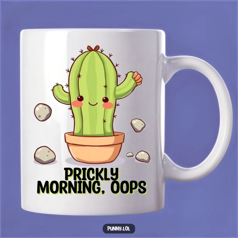 Funny Clumsy Cactus Mug - Juggling Life's Pebbles, Hilarious Gift!