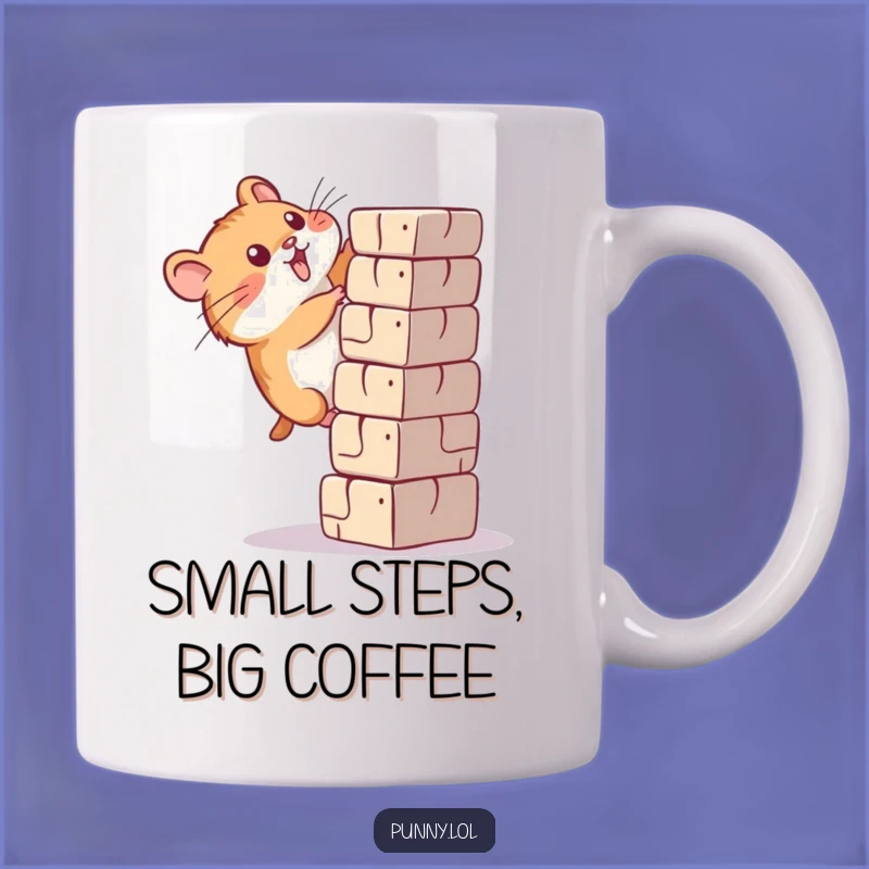Funny Determined Hamster Climbing Mug - Hilarious Motivational Gift Idea