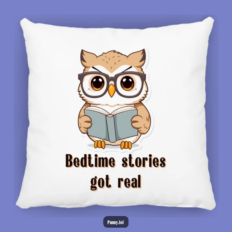 Funny Owl Reading Pillow: Cozy Up with Comedy! A Soft Funny Gift for Book Lovers.