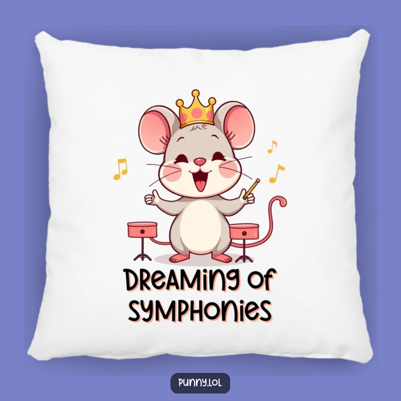 Comfy Funny Mouse Conductor Pillow: Cozy Maestro Home Accent Gift