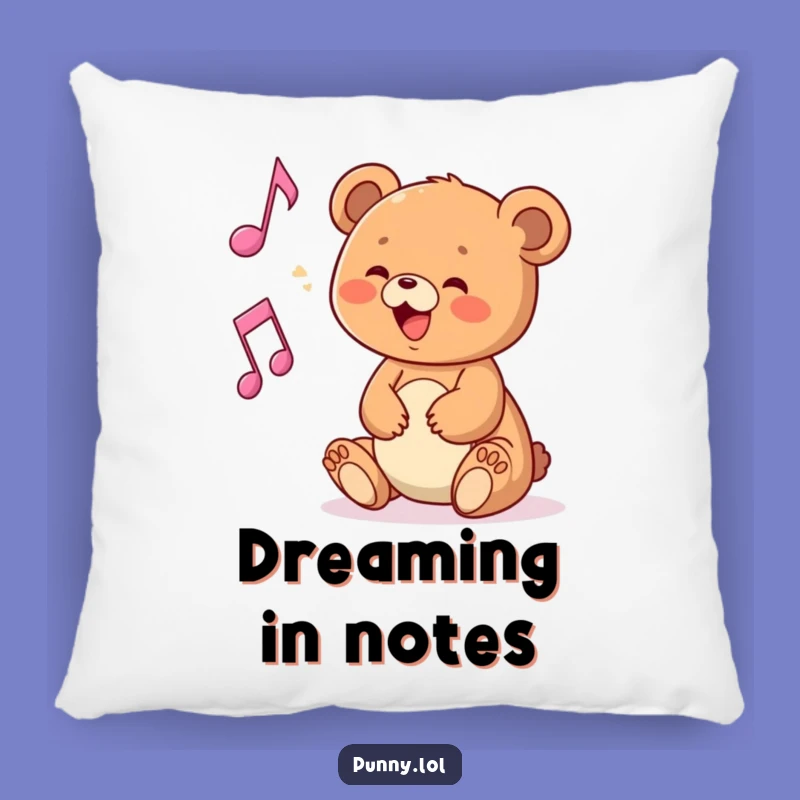 Soft & Sweet Funny Bear Cub Musical Note Pillow: Cuddle Up to Music