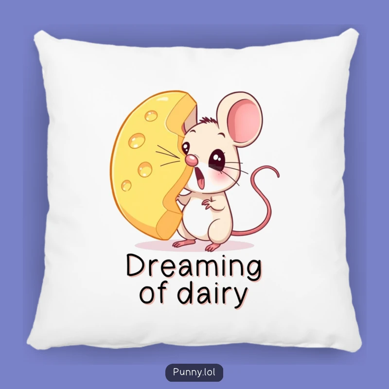 Funny Surprised Mouse Cheese Pillow - Comfy & Hilarious Home Decor