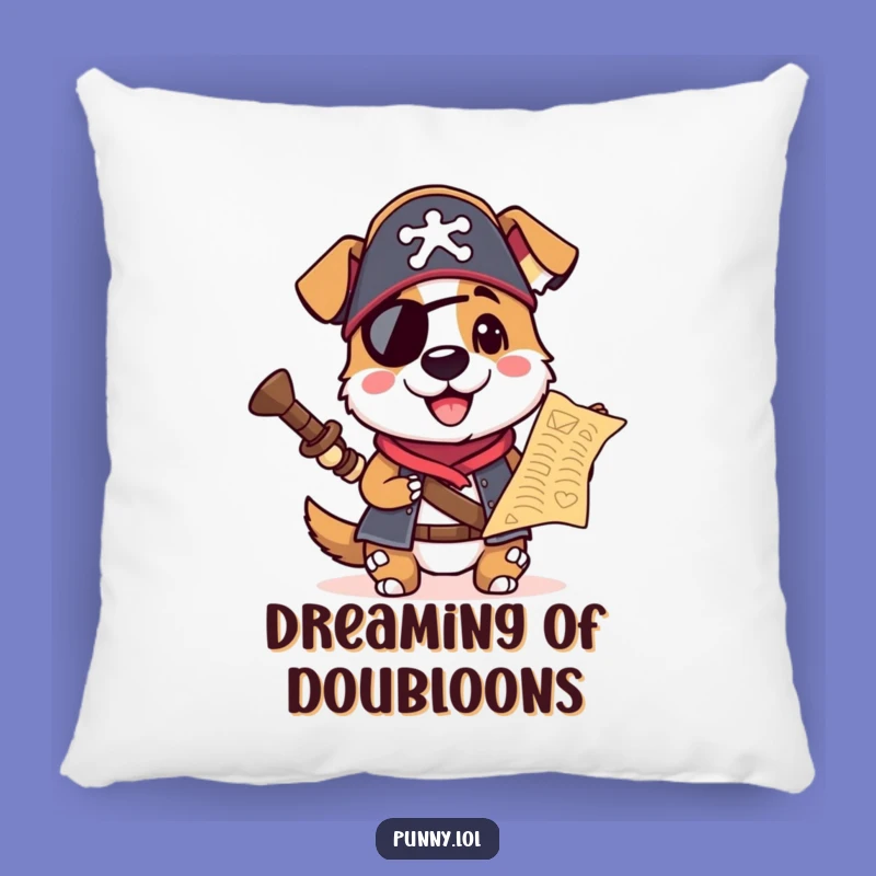 Funny Pirate Dog Pillow: Snuggle Up with Comfort and Adventure