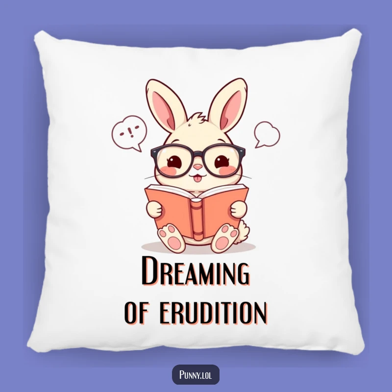Funny Bookworm Rabbit Pillow: Cozy Reading Companion for Laughs
