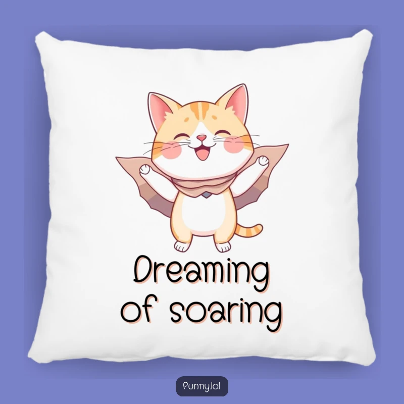 Funny Flying Cat Superhero Pillow - Comfy & Hilarious Home Decor