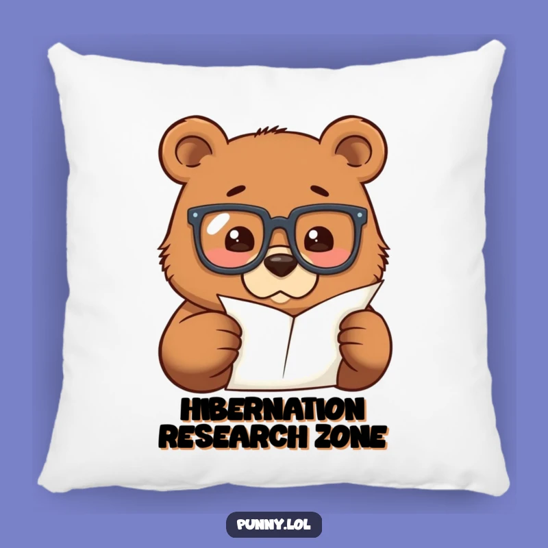 Funny Bear Scholar Pillow: Comfy Study Buddy, Perfect Funny Gift