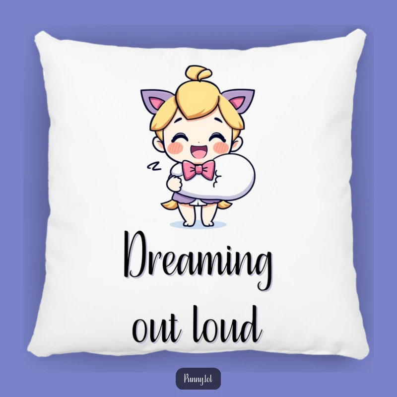 Funny Bowtie Character Speech Bubble Pillow: Soft Cushion with Hilarious Expression