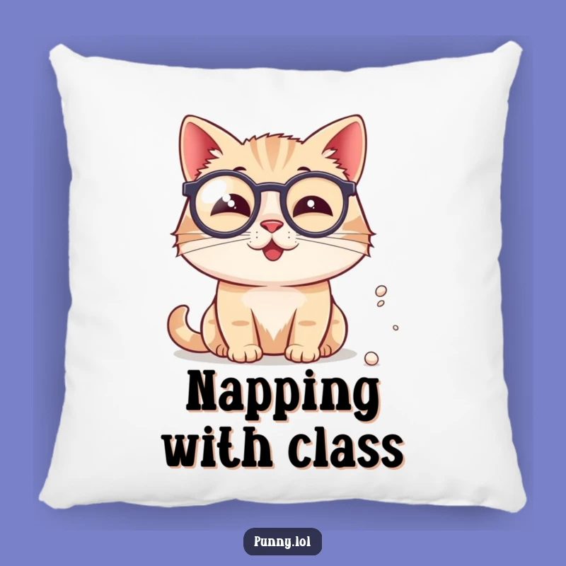 Funny Cat Monocle Pillow - Soft & Chic Home Decor, Wonderful Funny Gift for Cat Naps