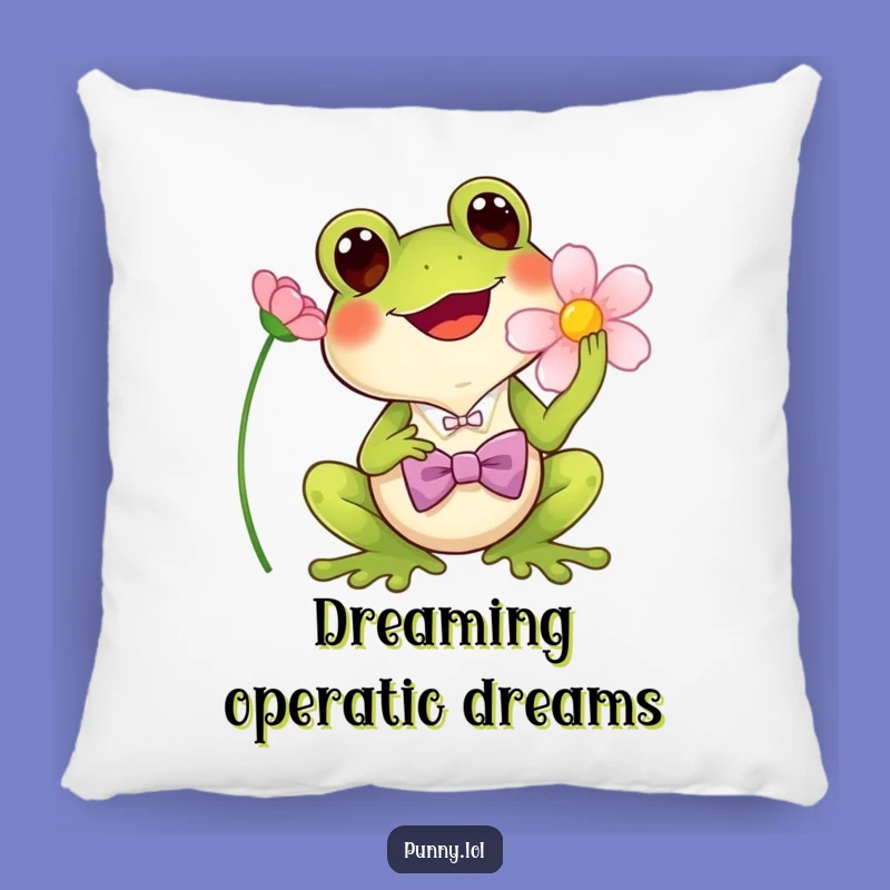 Funny Frog Bowtie Pillow - Cozy Singing Cushion, Cute Animal Gift