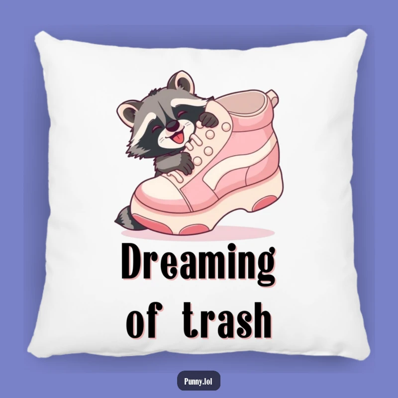 Funny Raccoon Shoe Hug Pillow: Snuggle up with quirky comfort, a soft funny gift!