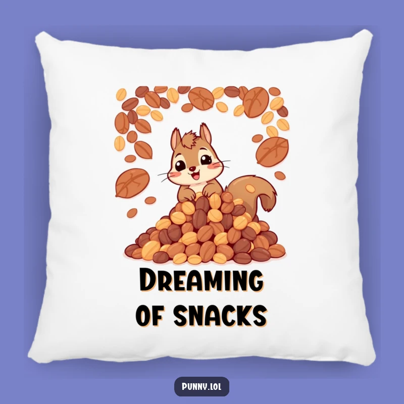 Funny Squirrel Nuts Pillow: Cozy Comfort & Hoarder Charm