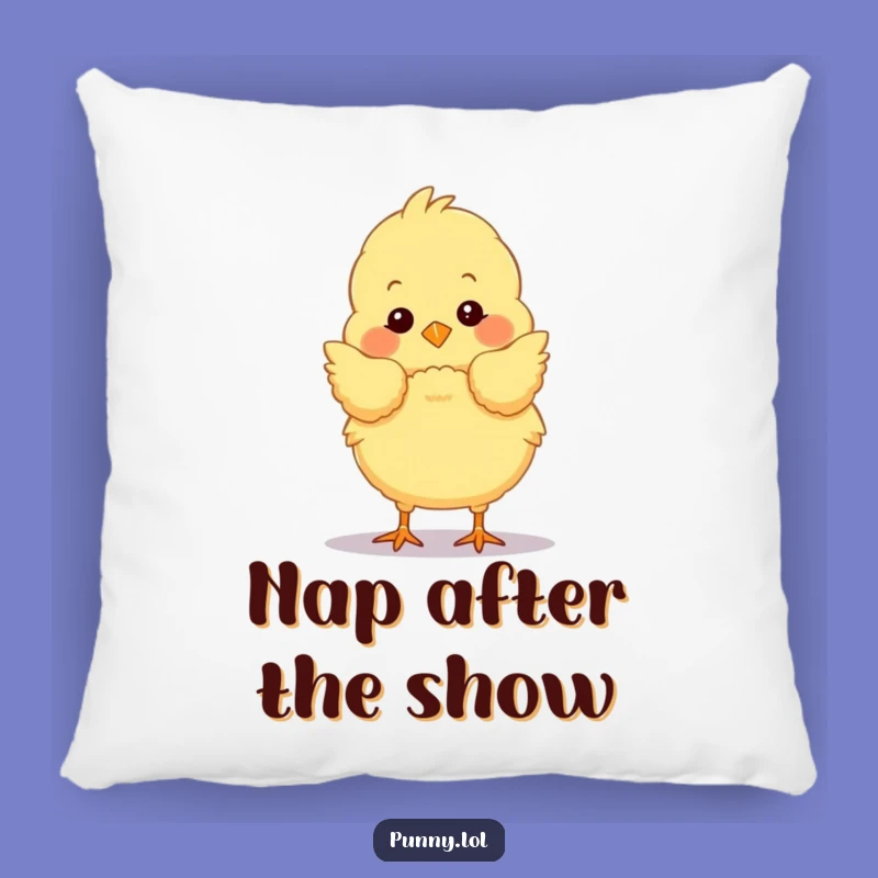 Funny Chick Bow Pillow: Cozy Comfort from a Fluffy Star's Performance