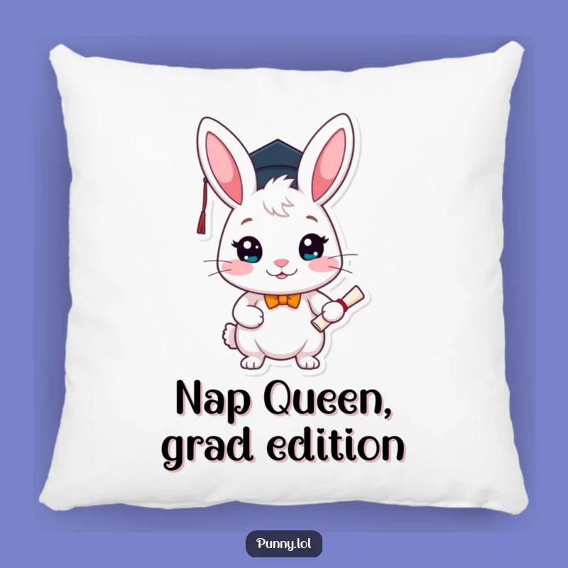 Funny Graduation Rabbit Pillow: Cozy Scholar Comfort, Perfect Funny Gift