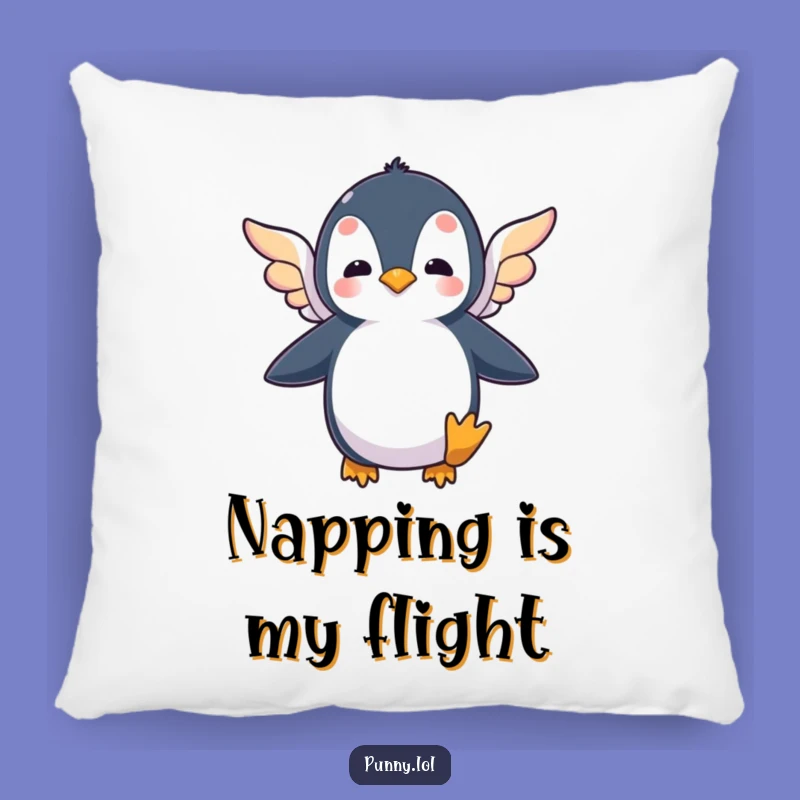 Funny Flying Penguin Pillow: Snuggle Up with Silly Ambition
