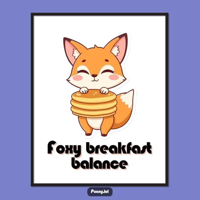 Funny Fox Pancake Digital Art: Instant Hilarious Decor Download