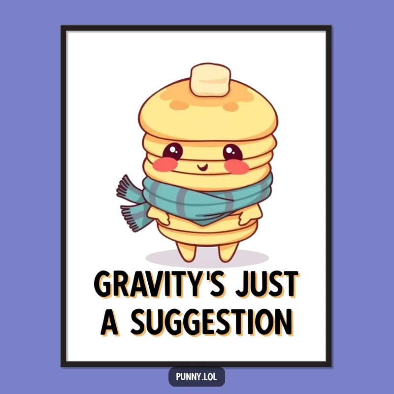 Funny Dizzy Pancake Stack Digital Art: Instantly Download Hilarious Breakfast Decor