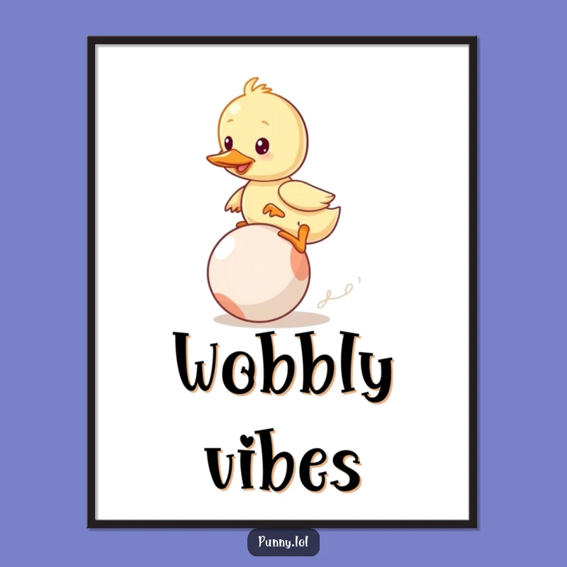 Funny Duckling Bouncy Ball Digital Art: Instant Humor for Your Walls