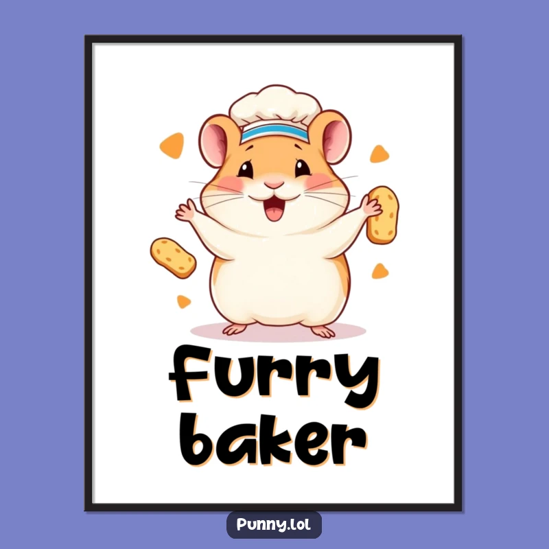 Funny Hamster Chef Digital Art: Adorable Baking Decor!